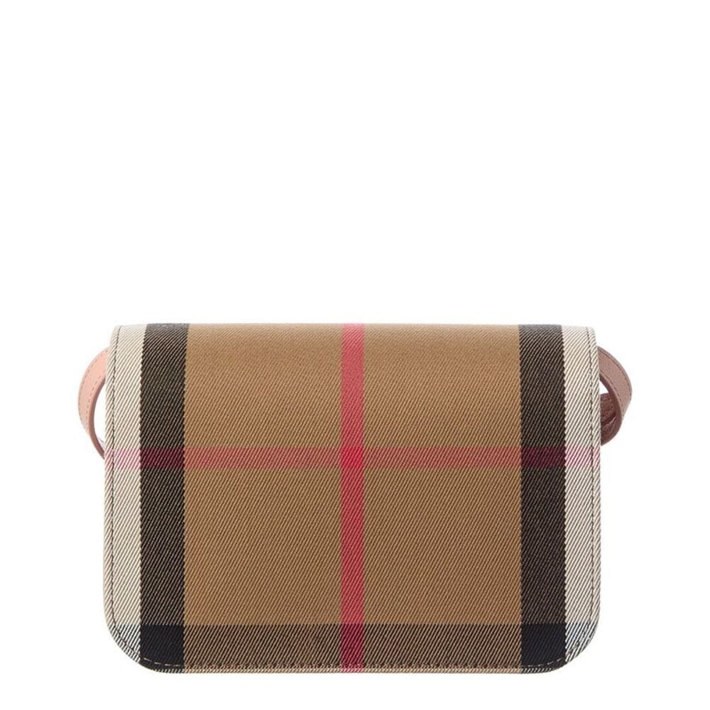 Burberry Check Cotton & Leather Shoulder Bag, Pink - Picture 2 of 4